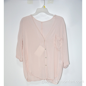 Ladies' Casual Chiffon Blouses 100% Polyester Women's Casual Blouses Chiffon Tops Manufactory